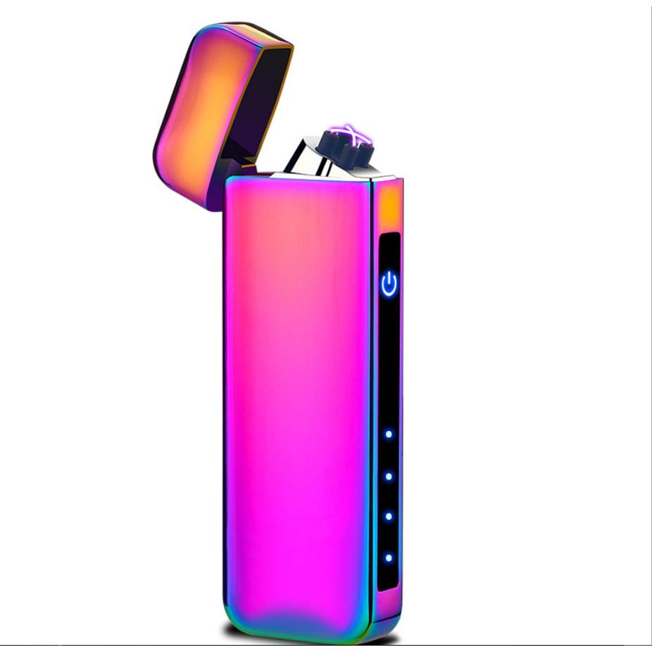 厂家直销长条触屏电量显示电弧双火USB充电打火机礼品lighter