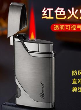 BD278防风红火焰打火机可视气窗大容量创意三角礼品打火机厂家