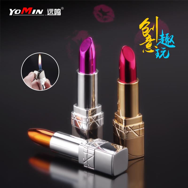 迷你女士打火机创意个性新奇特口红造型充气 多色方柱形明火跨境