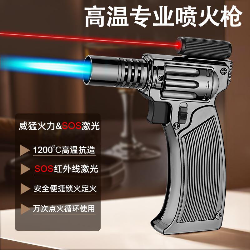 新款便携高温大火力喷枪打火机大容量焊枪户外雪茄艾灸烧烤神器