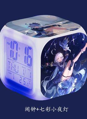 原神周边闹钟小夜灯水神芙卡洛斯芙宁娜阿蕾奇诺那维莱特魈二次元