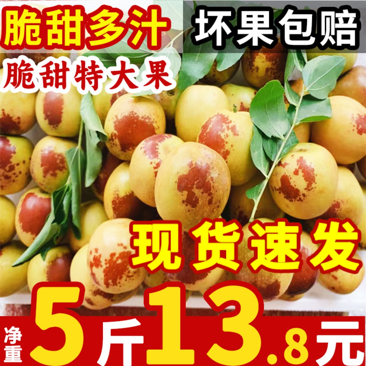 现货陕西大荔冬枣5斤枣子新鲜当季孕妇水果冰糖脆枣鲜枣甜枣整箱