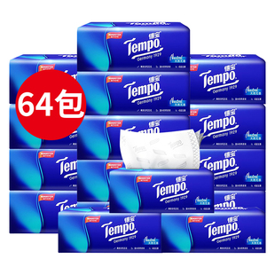 Tempo得宝抽纸4层90抽家用纸巾家庭实惠装餐巾纸德宝原装整箱64包