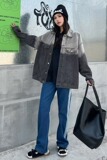 MC204-P68渐变色牛仔外套男女新款春季宽松韩版美式复古港风夹克，女装短外套，星座1611A