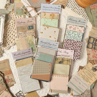 复古手帐素材纸包ins风高颜值情书轻复古文艺特种纸轻型纸手写笔记手账拼贴装饰痛包谷子diy背景打底纸无粘性