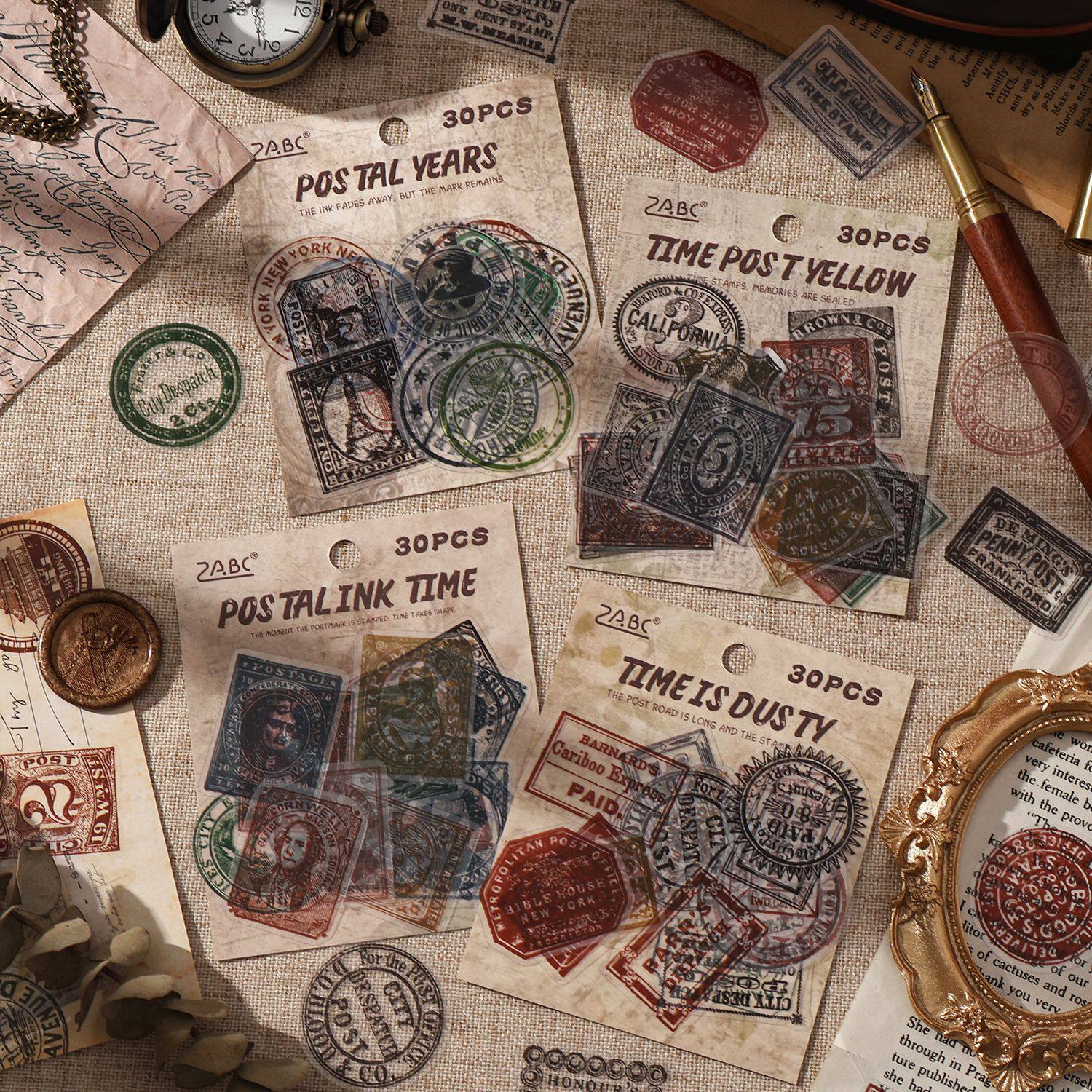 印迹旧年系列无白墨PET贴纸包