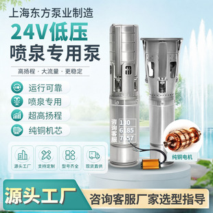 上海东方泵业DC24V低压喷泉泵直流不锈钢景观假山潜水泵
