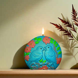 新款仿真浮雕花鸟香薰蜡烛硅胶模具diy石膏画拓香石翻糖摆件模具