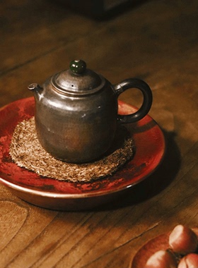 【如意·壶承】木兮堂纯手打紫铜壶承储水壶承泡台壶托茶盘