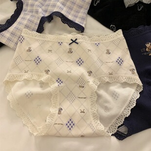 女生新款 甜美卡通纯棉内裤 10A抗菌裆婴儿棉三角 冬日学院小熊