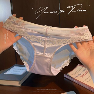 纯欲风低腰网纱透明女士三角裤 蕾丝绸缎内裤 女生性感2026新款