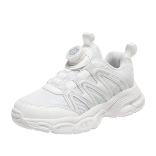 儿童小白鞋男女童白色运动鞋波鞋幼儿园小学生中大童跑鞋网面透气