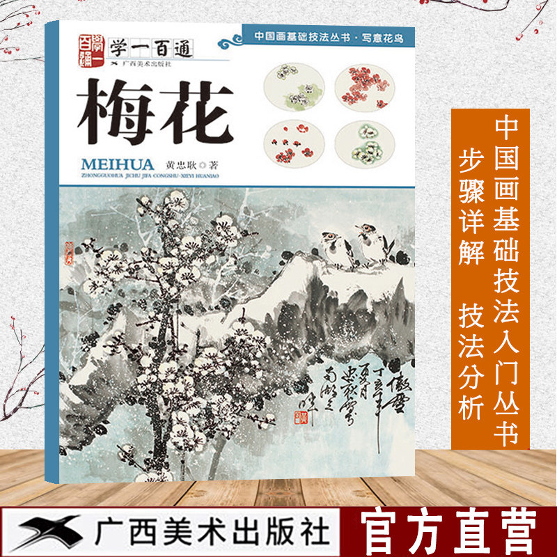 梅花学一百通 中国画基础技法丛书 写意花鸟国画入门基础教程自学起步