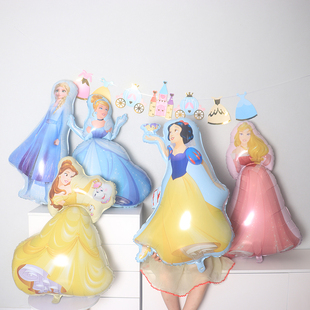 白雪公主灰姑娘睡美人儿童女孩主题生日派对气球周岁布置女宝宝