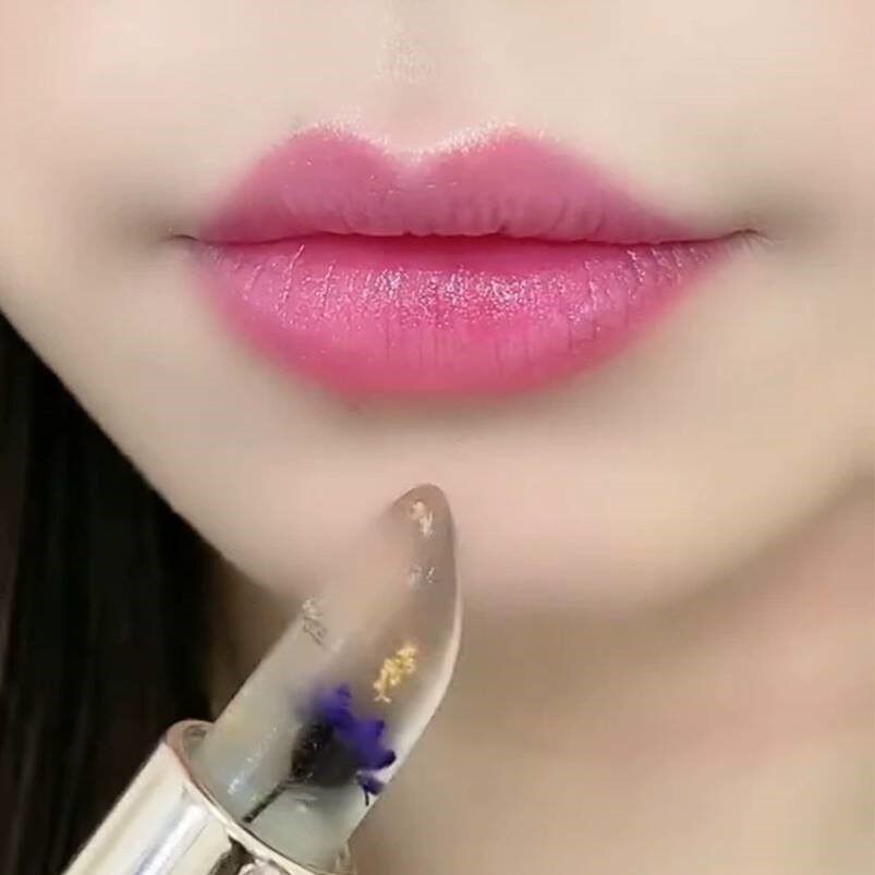 大牌不沾杯不掉色孕妇可用鲜花变色口红滋润保湿持久温变润唇膏新