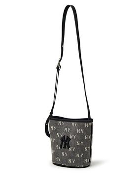 【情人节礼物】MLB官方男女情侣老花小号牛仔水桶包25冬新款BMMV5