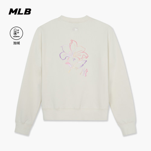 MLB官方 男女同款潮流百搭保暖背标花卉印花卫衣26秋季新款MTB05