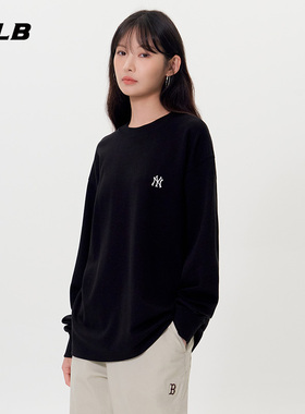 MLB官方 男女情侣纯色简约基础款休闲百搭长袖T恤25秋季新款TSB20
