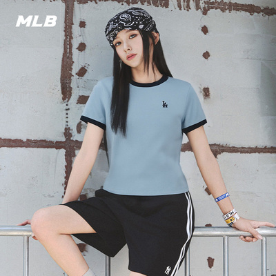MLB官方 女款舒适休闲运动修身撞色百搭短袖T恤26春季新款TSB02