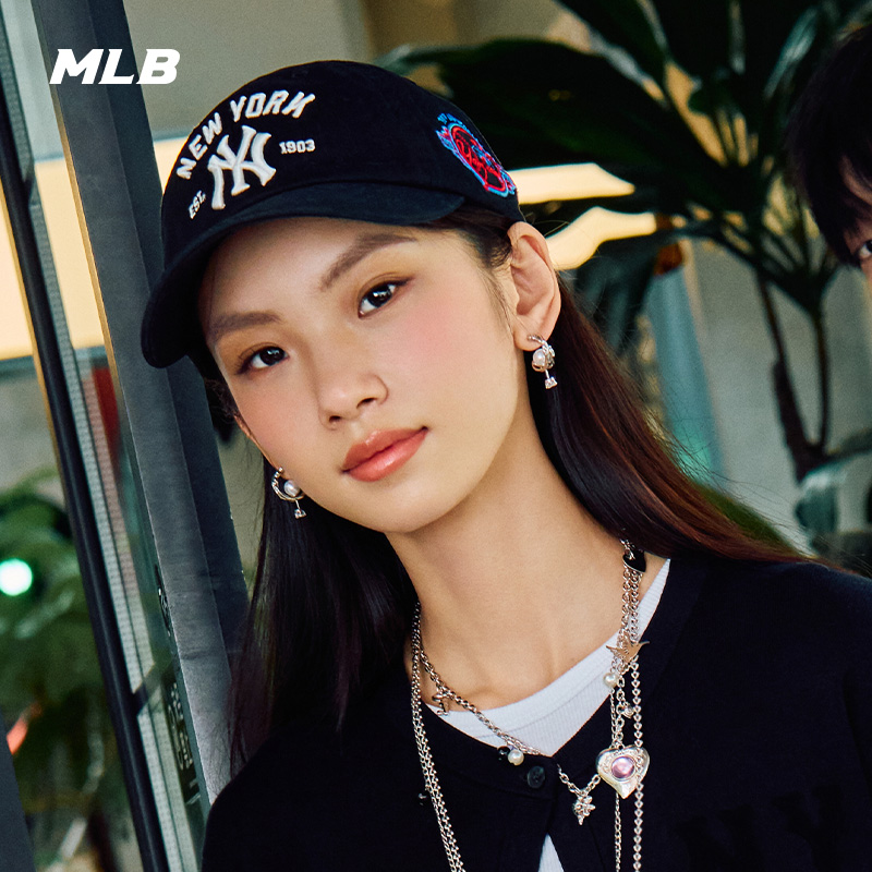 MLB官方虞书欣同款男女遮阳帽时尚百搭软顶棒球帽25秋季新款CPB10