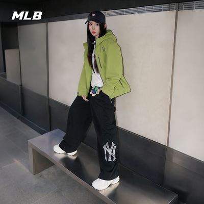 MLB官方 男女同款宽松舒适复古阔腿裤休闲长裤26春季新款PTM02