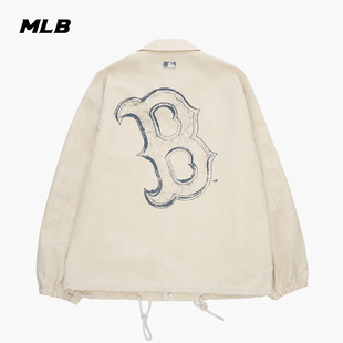 MLB官方男女情侣潮流背标大LOGO百搭教练夹克外套25秋季 JPB12 新款