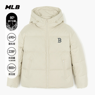 MLB官方男女情侣满印老花韩系短款保暖羽绒服外套25冬季新款DJM08