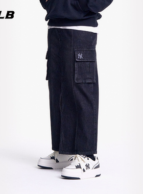 MLB官方 女款时尚复古牛仔裙工装风通勤百搭长裙25春夏新款DSB02