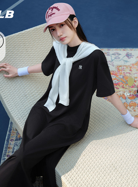 MLB官方女款凉感潮流小标纯色百搭休闲运动连衣裙25夏季新款OPB01