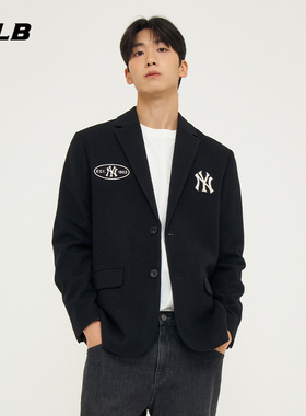 MLB官方男女情侣学院风西装夹克立体LOGO宽松外套春夏JKV01