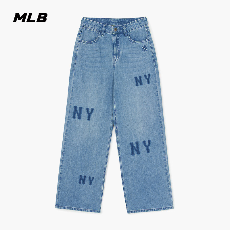 MLB官方 女款休闲时尚百搭复古潮流阔腿牛仔裤26春季新款DPG02,运动服/休闲服装,运动牛仔裤,淘宝优惠券,粉丝福利购,淘宝优惠卷