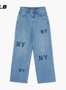 MLB官方 女款休闲时尚百搭复古潮流阔腿牛仔裤26春季新款DPG02