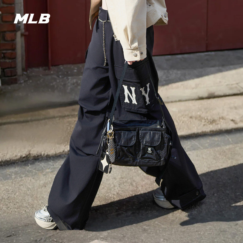 MLB官方 女款休闲凉感舒适梭织阔腿裤时尚长裤25春夏新款WPB01,运动服/休闲服装,运动长裤,淘宝优惠券,粉丝福利购,淘宝优惠卷