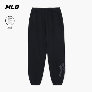 新款 25冬季 PTM20 男女情侣复古老花保暖加绒运动休闲长裤 MLB官方