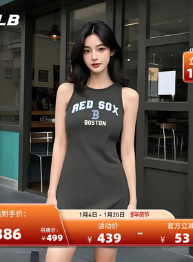 MLB官方 女款时尚潮流休闲百搭学院风复古连衣裙25夏季新款OPV02