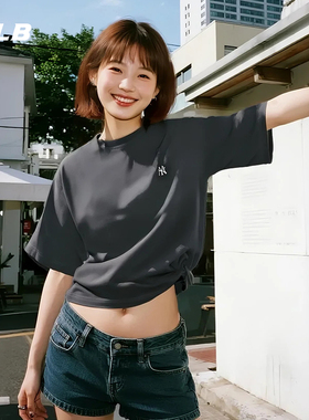 MLB官方 男女情侣潮流纯色短袖休闲宽松百搭T恤25夏季新款TSB61