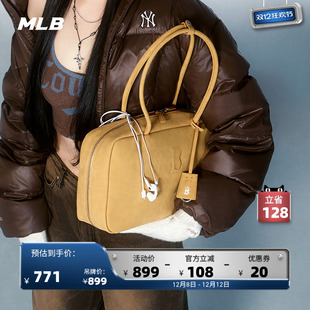 MLB官方 男女情侣韩系复古时尚拉链方形托特包25秋冬新款ORSD1