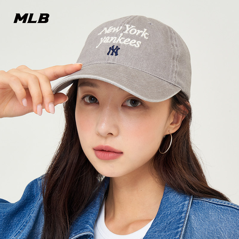 MLB官方 男女情侣韩系学院风刺绣logo软顶棒球帽春夏CPVV0