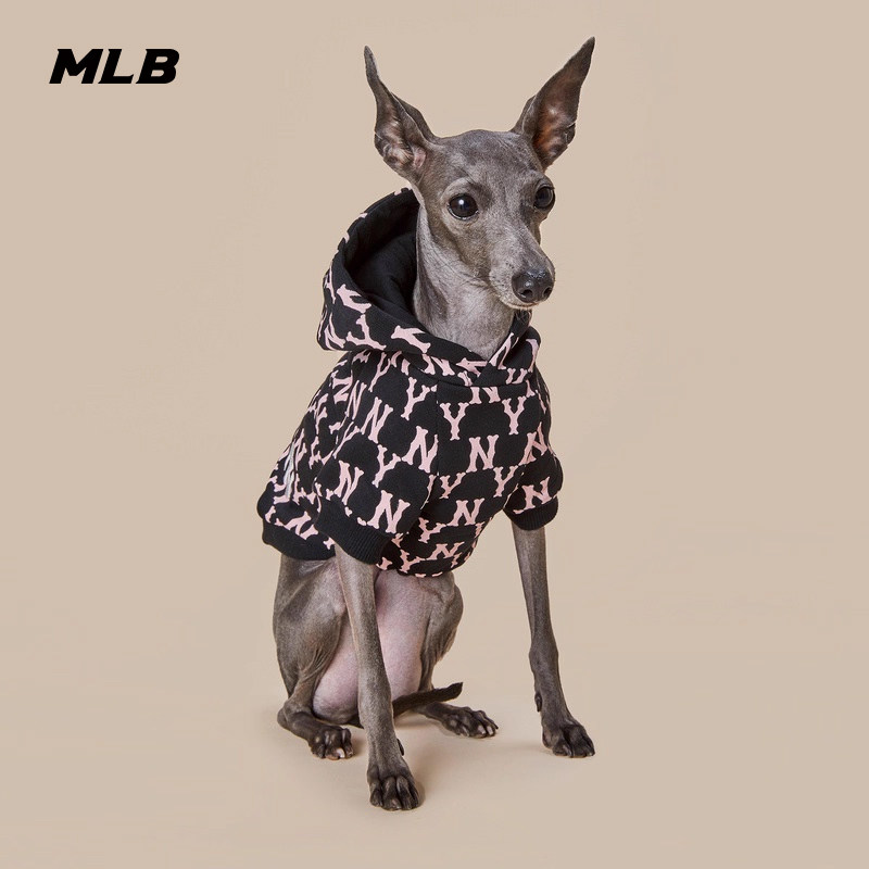 MLB官方宠物服装复古老花连帽卫衣狗狗衣服时尚可爱PEH1