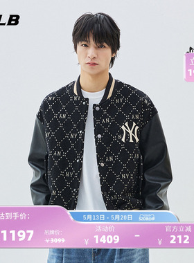 MLB官方男女情侣钻石复古老花夹克外套羊毛时尚棒球服春夏JPM06