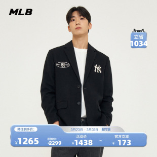 MLB官方男女情侣学院风西装 夹克立体LOGO宽松外套春夏JKV01