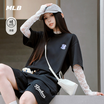 MLB官方男女同款轻薄百搭干爽波普老花凉感T恤26夏季新款TSM21