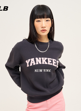 MLB官方 男女情侣韩系潮流学院风宽松套头圆领毛衣休闲春夏KPV01