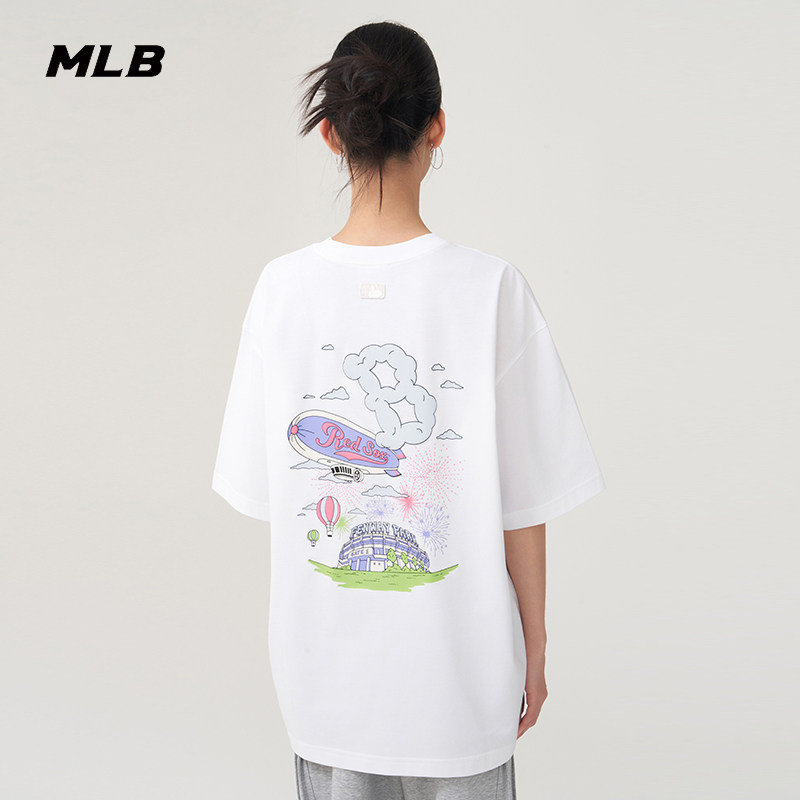 MLB官方 男女情侣潮流凉感印花短袖运动休闲T恤25夏季新款TSX20