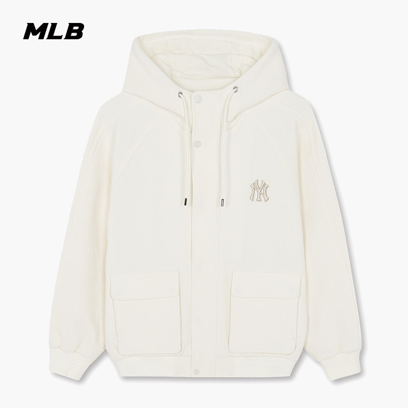 MLB官方 男女同款休闲时尚百搭暗纹老花针织夹克26春季新款JPM03