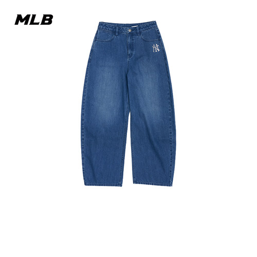 MLB官方 女款潮流亮片字母气球廓形牛仔裤26秋季新款DPB21/DPB24