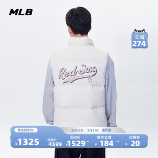 新款 百搭学院风休闲羽绒马甲冬季 DVV01 男女情侣时尚 MLB官方