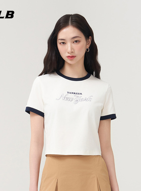 MLB官方 女款复古时尚潮流短款修身显瘦运动T恤25夏季新款TSV05
