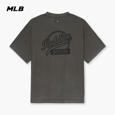 MLB官方 男女同款情侣超宽松休闲百搭复古字母背标短袖T恤TSB20