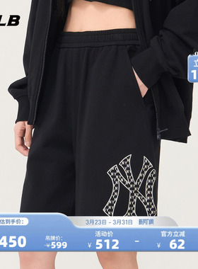 MLB官方 男女情侣复古老花时尚百搭运动休闲短裤夏季新款SPM02